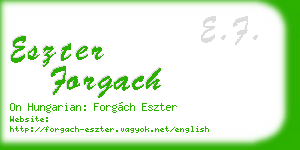 eszter forgach business card